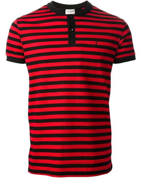 yves saint laurent long sleeve striped polo